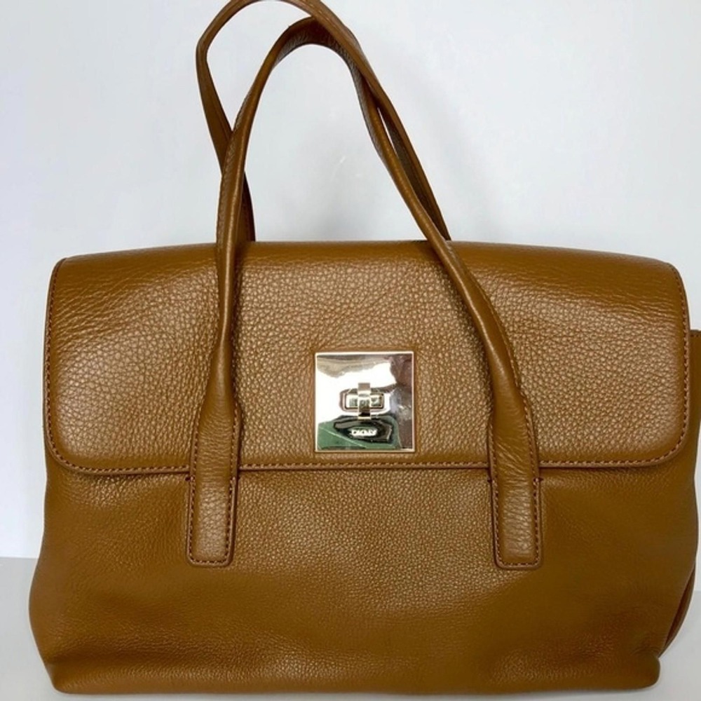 DKNY Brown leather Doctor satchel handbag medium size
